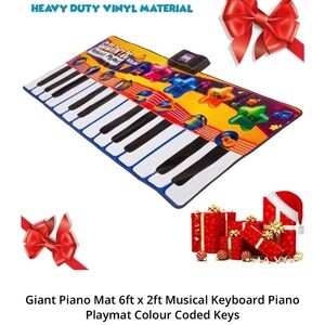 Gigantic Kids Piano Play Mat, Colorful Musical Keyboard Playmat